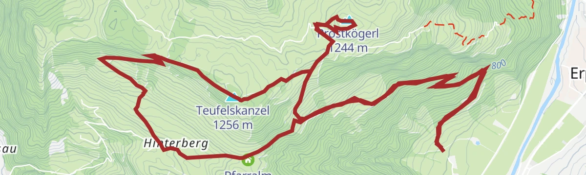 Route map: Feistötzalm - Prostalm - Teufelsgasse - Pfarralm über Weng